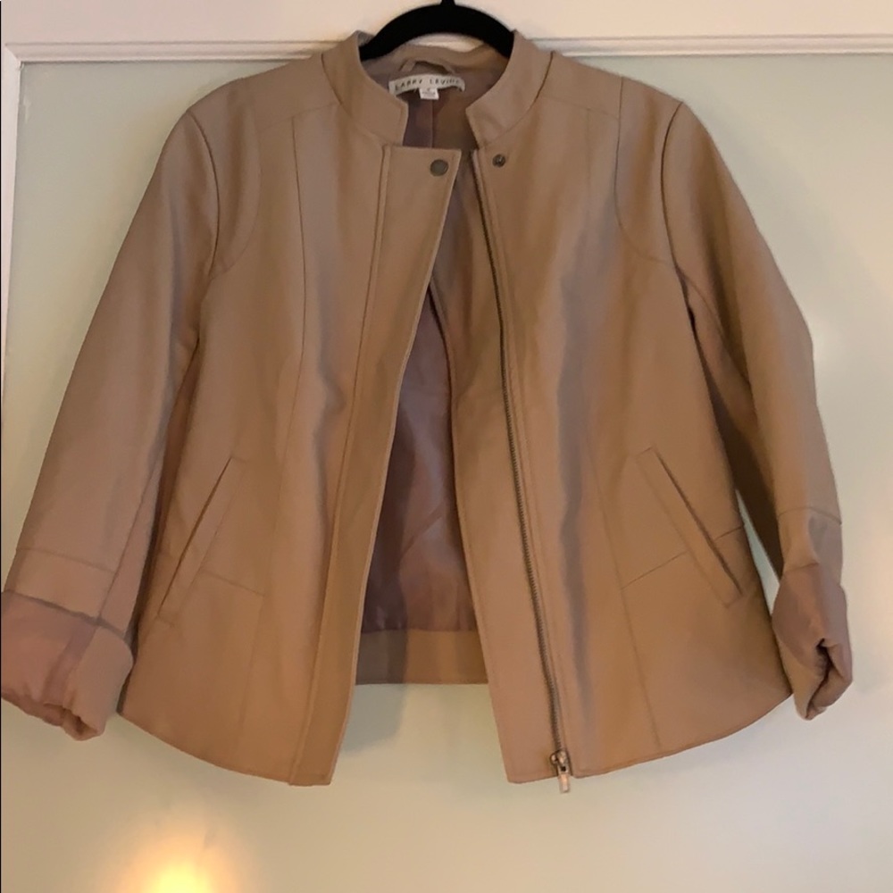 Larry Levine Vegan Leather Jacket, size M
